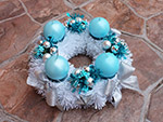 Vánoční inspirace na výrobu adventního věnce - azurově modrý tón